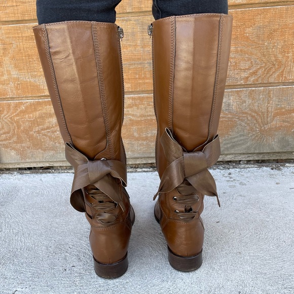 Valentino Ascot Ribbon Lace-Up Riding Boot, Sz 38.5 - Picture 4 of 16